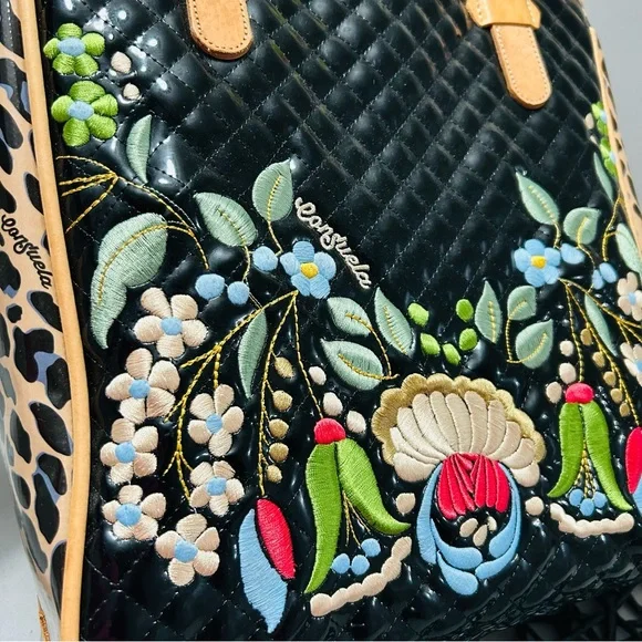 Consuela Black and Tan Floral Tote - Picture 4 of 16